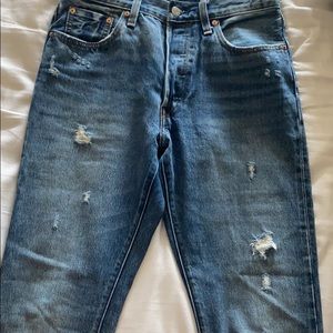 Levis 501 white oak denim